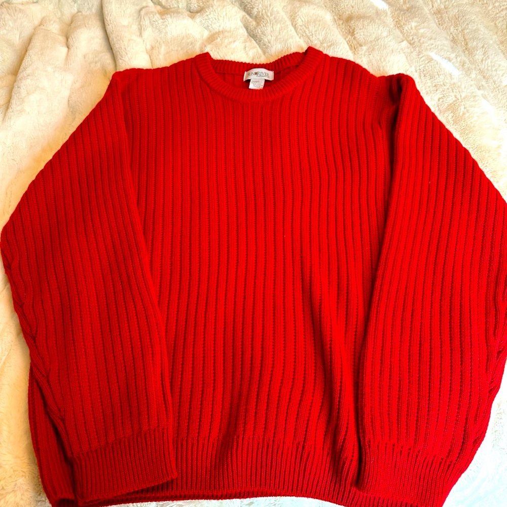 Men’s Sun River Red Pullover Crewneck  Sweater - XXL